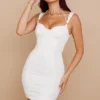 Lucinda White Ruched Corset Mini Dress Lucinda White Ruched Corset Mini Dress