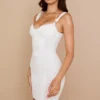 Lucinda White Ruched Corset Mini Dress Lucinda White Ruched Corset Mini Dress