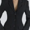 Luella Black Crepe Hourglass Blazer Jacket Luella Black Crepe Hourglass Blazer Jacket