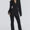 Luella Black Crepe Hourglass Blazer Jacket Luella Black Crepe Hourglass Blazer Jacket