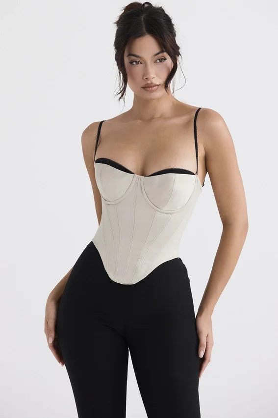 Luette Beige Satin Underwired Corset Luette Beige Satin Underwired Corset