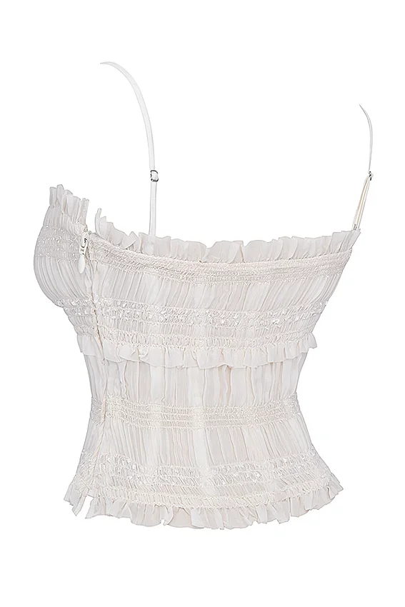 Lula Ivory Sequin Pleat Corset Lula Ivory Sequin Pleat Corset