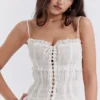 Lula Ivory Sequin Pleat Corset Lula Ivory Sequin Pleat Corset