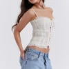 Lula Ivory Sequin Pleat Corset Lula Ivory Sequin Pleat Corset