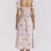 Lulabell Pink Ribbon Print Cotton Midi Dress Lulabell Pink Ribbon Print Cotton Midi Dress