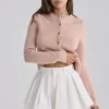 Lumi White Cotton Flared Mini Shorts