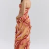 Lumira Sunset Swirl Print Ruffle Cut Out Maxi Dress Lumira Sunset Swirl Print Ruffle Cut Out Maxi Dress