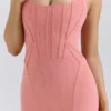 Lusilla Coral Stretch Mesh Halter Neck Midi Dress Lusilla Coral Stretch Mesh Halter Neck Midi Dress