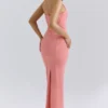 Lusilla Coral Stretch Mesh Halter Neck Midi Dress Lusilla Coral Stretch Mesh Halter Neck Midi Dress