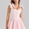 Lyla Pink Stretch Cotton Mini Dress Lyla Pink Stretch Cotton Mini Dress