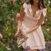Lyla Pink Stretch Cotton Mini Dress Lyla Pink Stretch Cotton Mini Dress