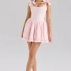 Lyla Pink Stretch Cotton Mini Dress Lyla Pink Stretch Cotton Mini Dress