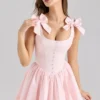 Lyla Pink Stretch Cotton Mini Dress Lyla Pink Stretch Cotton Mini Dress