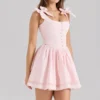 Lyla Pink Stretch Cotton Mini Dress Lyla Pink Stretch Cotton Mini Dress