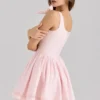Lyla Pink Stretch Cotton Mini Dress Lyla Pink Stretch Cotton Mini Dress