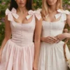 Lyla Pink Stretch Cotton Mini Dress Lyla Pink Stretch Cotton Mini Dress