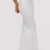 Lyra White Cotton V Back Draped Maxi Skirt Lyra White Cotton V Back Draped Maxi Skirt