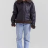 Madden Brown Vegan Shearling Aviator Jacket