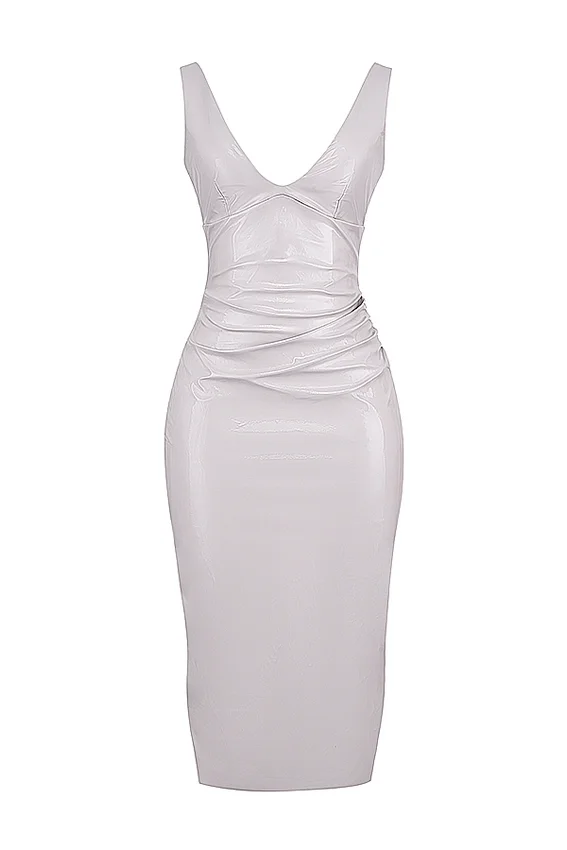 Madeleine Violet Ice Vinyl Midi Dress Madeleine Violet Ice Vinyl Midi Dress