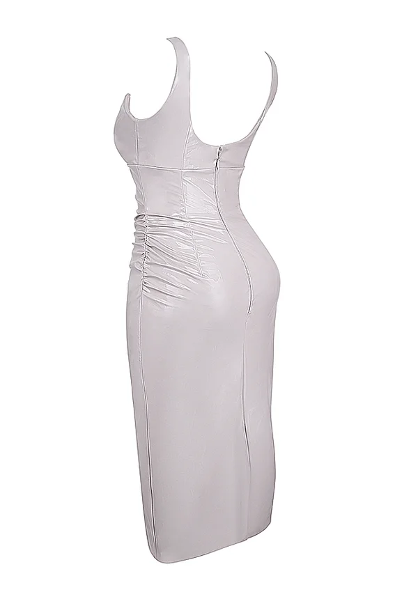 Madeleine Violet Ice Vinyl Midi Dress Madeleine Violet Ice Vinyl Midi Dress
