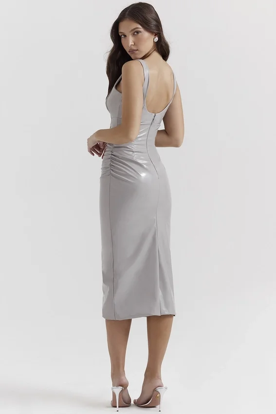 Madeleine Violet Ice Vinyl Midi Dress Madeleine Violet Ice Vinyl Midi Dress