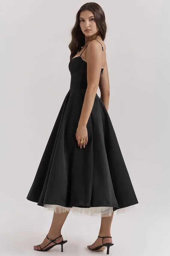 Mademoiselle Black Tulle Midi Dress Mademoiselle Black Tulle Midi Dress