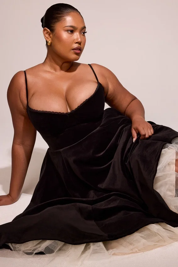 Mademoiselle Black Velvet Tulle Midi Dress + Bolero Mademoiselle Black Velvet Tulle Midi Dress + Bolero