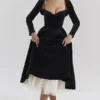 Mademoiselle Black Velvet Tulle Midi Dress + Bolero Mademoiselle Black Velvet Tulle Midi Dress + Bolero