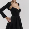 Mademoiselle Black Velvet Tulle Midi Dress + Bolero Mademoiselle Black Velvet Tulle Midi Dress + Bolero