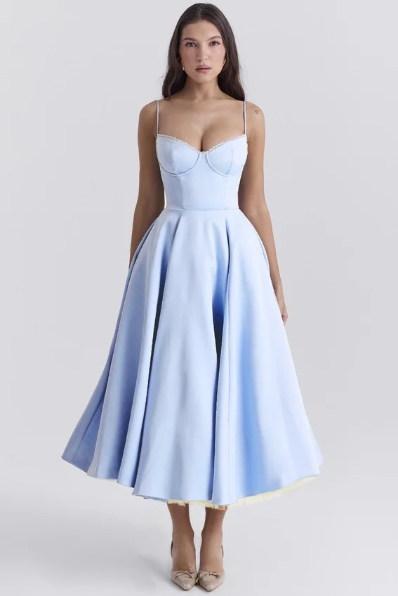 Mademoiselle Cinderella Blue Tulle Midi Dress Mademoiselle Cinderella Blue Tulle Midi Dress