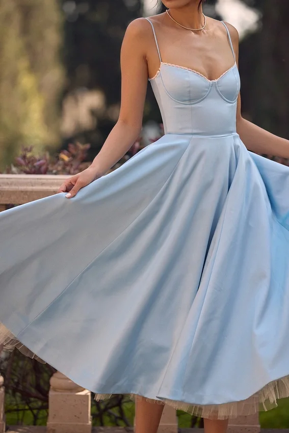 Mademoiselle Cinderella Blue Tulle Midi Dress Mademoiselle Cinderella Blue Tulle Midi Dress
