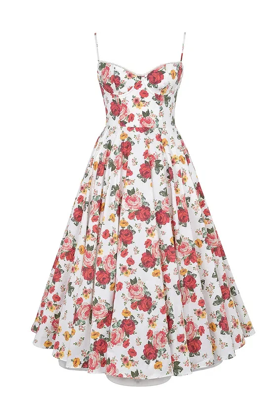 Mademoiselle Italian Rose Print Tulle Midi Dress Mademoiselle Italian Rose Print Tulle Midi Dress