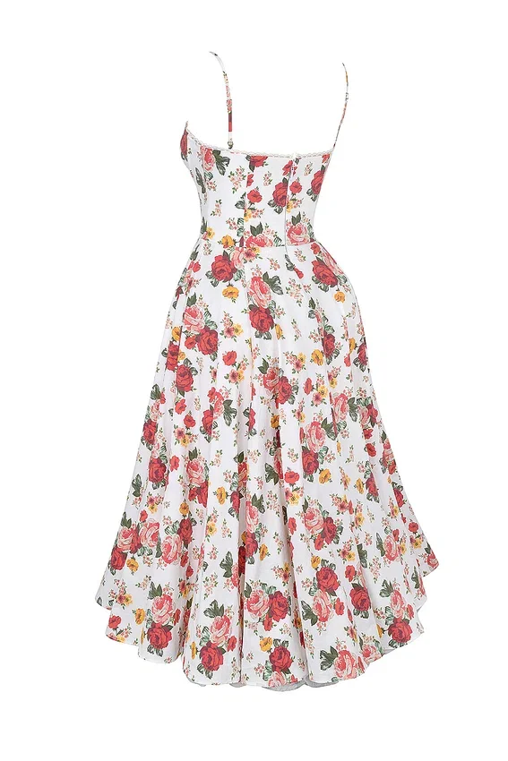 Mademoiselle Italian Rose Print Tulle Midi Dress Mademoiselle Italian Rose Print Tulle Midi Dress
