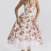 Mademoiselle Italian Rose Print Tulle Midi Dress Mademoiselle Italian Rose Print Tulle Midi Dress
