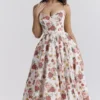 Mademoiselle Italian Rose Print Tulle Midi Dress Mademoiselle Italian Rose Print Tulle Midi Dress