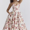 Mademoiselle Italian Rose Print Tulle Midi Dress Mademoiselle Italian Rose Print Tulle Midi Dress