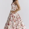 Mademoiselle Italian Rose Print Tulle Midi Dress Mademoiselle Italian Rose Print Tulle Midi Dress
