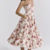 Mademoiselle Italian Rose Print Tulle Midi Dress Mademoiselle Italian Rose Print Tulle Midi Dress