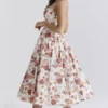 Mademoiselle Italian Rose Print Tulle Midi Dress Mademoiselle Italian Rose Print Tulle Midi Dress