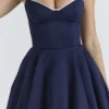 Mademoiselle Navy Satin Tulle Midi Dress Mademoiselle Navy Satin Tulle Midi Dress