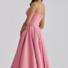Mademoiselle Raspberry Satin Tulle Midi Dress Mademoiselle Raspberry Satin Tulle Midi Dress