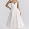 Mademoiselle White Tulle Midi Dress Mademoiselle White Tulle Midi Dress