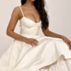 Mademoiselle White Tulle Midi Dress Mademoiselle White Tulle Midi Dress