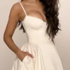 Mademoiselle White Tulle Midi Dress Mademoiselle White Tulle Midi Dress