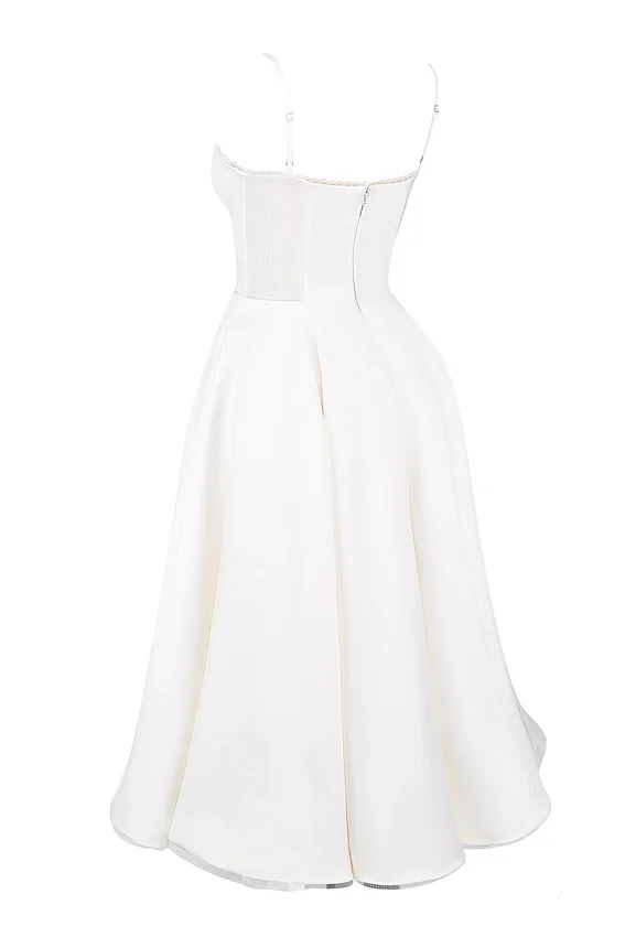 Mademoiselle White Tulle Midi Dress Mademoiselle White Tulle Midi Dress