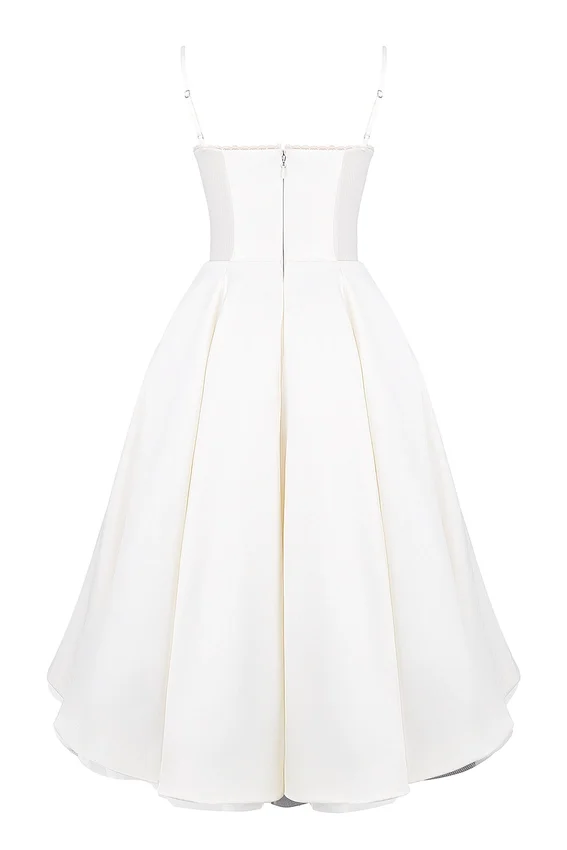 Mademoiselle White Tulle Midi Dress Mademoiselle White Tulle Midi Dress