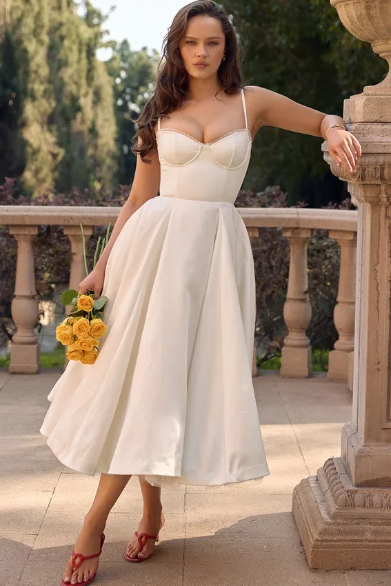 Mademoiselle White Tulle Midi Dress Mademoiselle White Tulle Midi Dress
