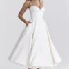 Mademoiselle White Tulle Midi Dress Mademoiselle White Tulle Midi Dress