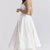 Mademoiselle White Tulle Midi Dress Mademoiselle White Tulle Midi Dress