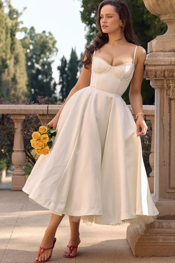 Mademoiselle White Tulle Midi Dress Mademoiselle White Tulle Midi Dress